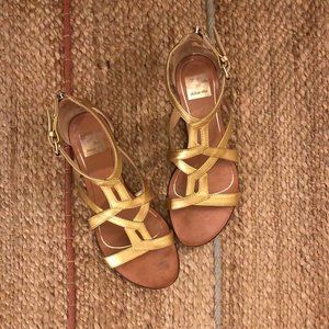 Women's Gold Gladiator Sandals Size 7.5